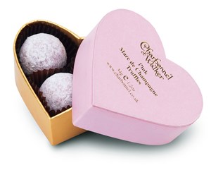 Charbonnel et Walker, Pink heart, Marc de Champagne truffles - Best Before: 17th September 2026