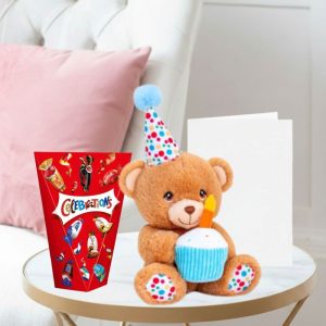 Keeleco Happy Birthday Bear (15cm), Celebrations (163g) & Occasion Card